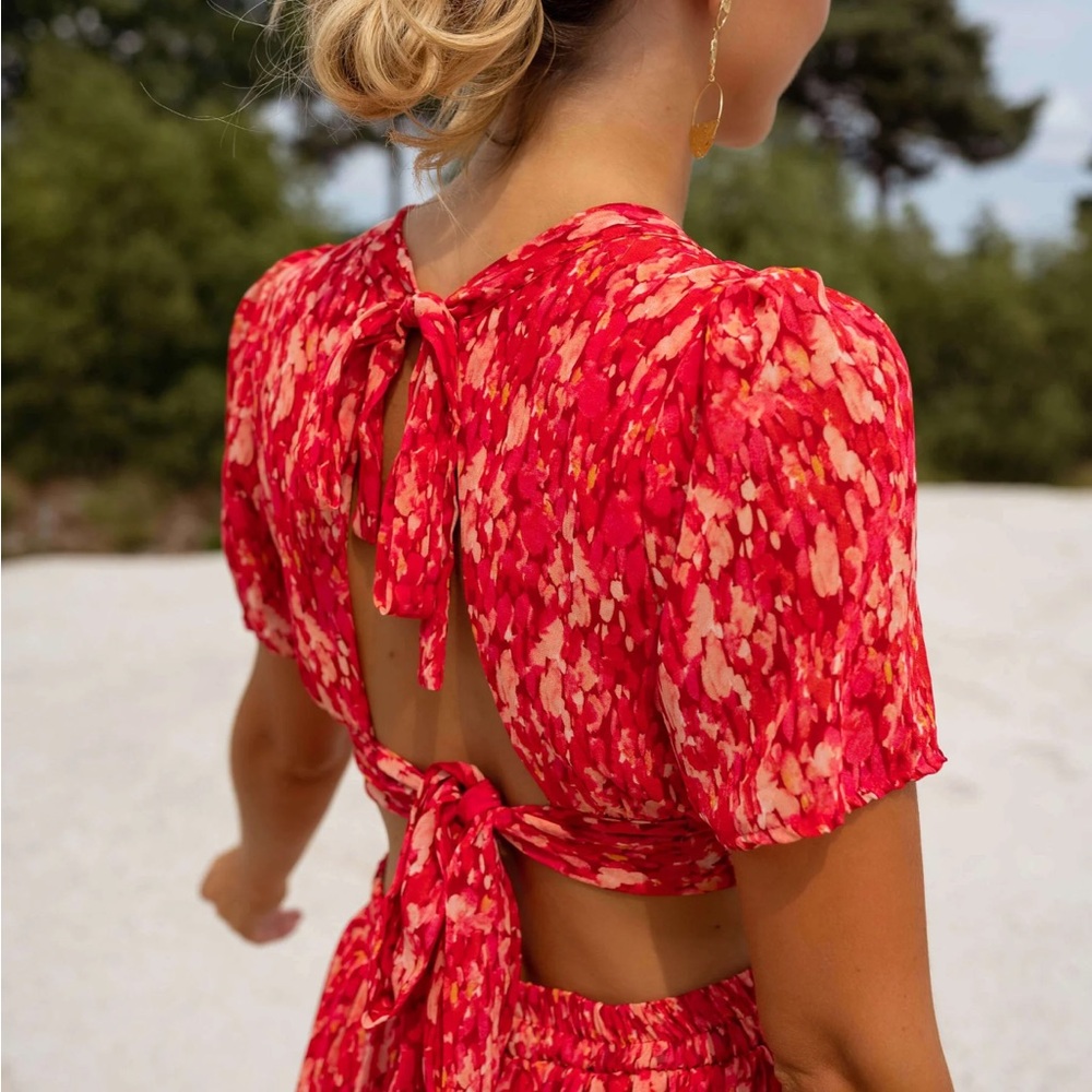 Red Floral dress - Easy Clothes - size S/M - Picture 2 of 6
